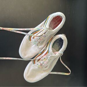 Vans White Rainbow Sneakers